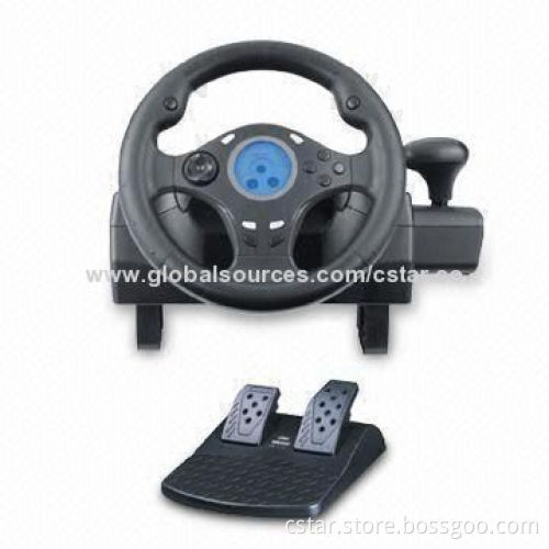 Shenzhen Wholesale Car Game Steering Wheel with LED, for PC/USB Video GameNew